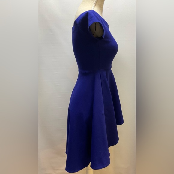 Windsor Womens Off The Shoulder Short Sleeve High Low Cocktail Skater Dress - Picture 7 of 11